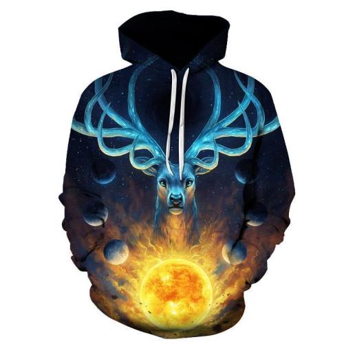Celestial Space Deer 3D Sweatshirt, Hoodie, Pullover