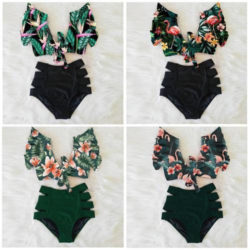 Double Shoulder Ruffle Bikini Set