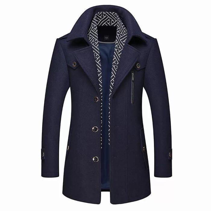 Men'S Business Slim Woolen Coat