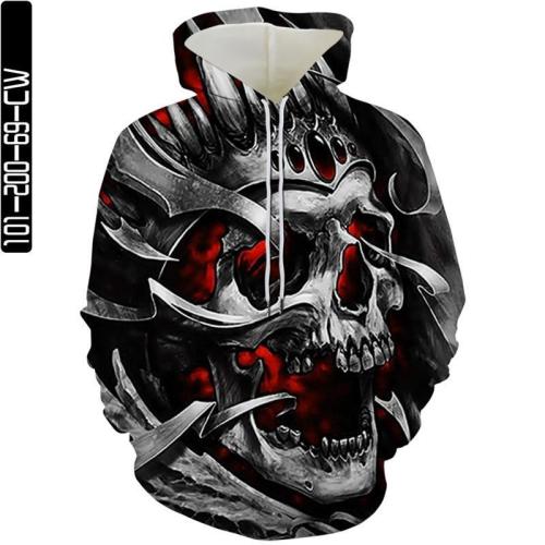 Scared Skull Man Head Red Movie Cosplay Unisex 3D Printed Hoodie Sweatshirt Pullover