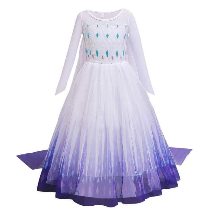 Kids Girls Princess Elsa White Dress Cosplay Costume Birthday Clothing