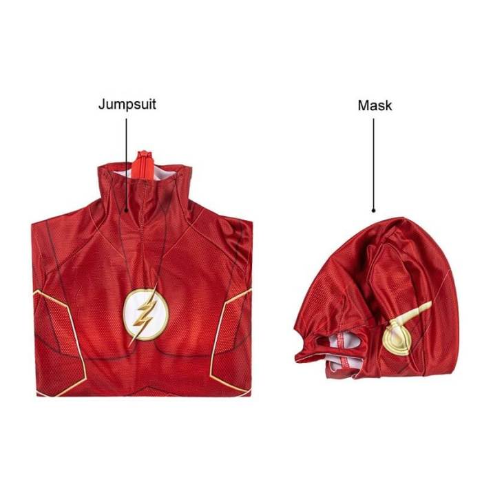 Kids The Flash Season 6 Barry Allen Jumpsuit Cosplay Costume Bodysuit