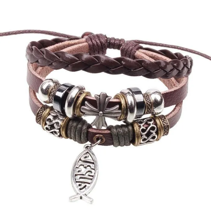 Jesus Bracelet Fish Christian Bracelet Cross Pattern Christian Bracelets