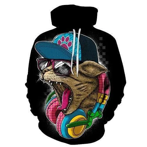 Dj-Cat 3D Sweatshirt, Hoodie, Pullover