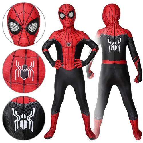 Kids Spider-Man Peter Parker The Upgraded Suit Spider-Man: Far From Home Cosplay Costume -