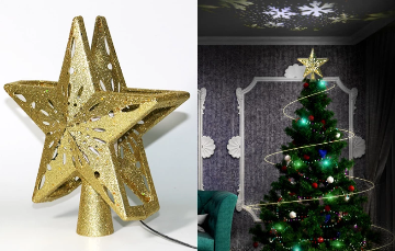 Projection Star Christmas Tree Topper