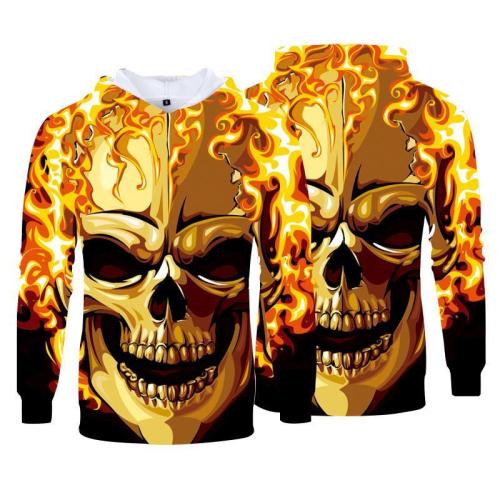 Men Fashion 3D Pattern Printing Casual Pullover Hoodies