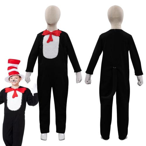 Dr. Seuss - The Cat In The Hat Onesies Kids Children Halloween Carnival Suit Cosplay Costume