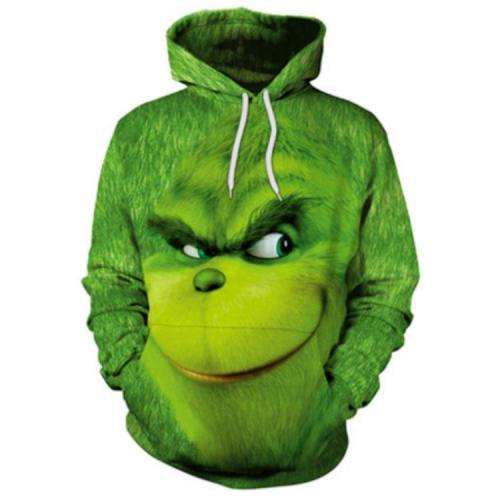 Green Haired Grinch Funny Icon 6 Anime Unisex 3D Printed Hoodie Pullover Sweatshirt