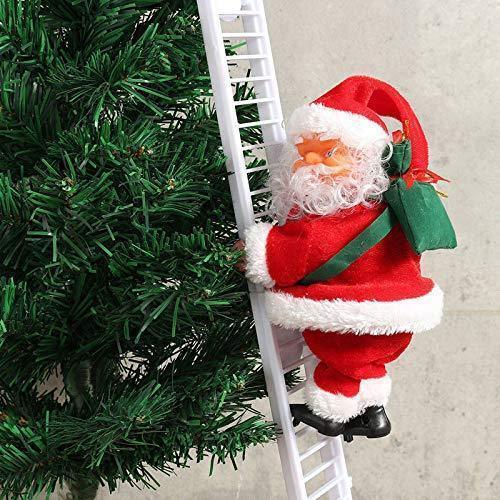 Electric Climbing Ladder Santa Claus Christmas Figurine Ornament Decoration Gifts