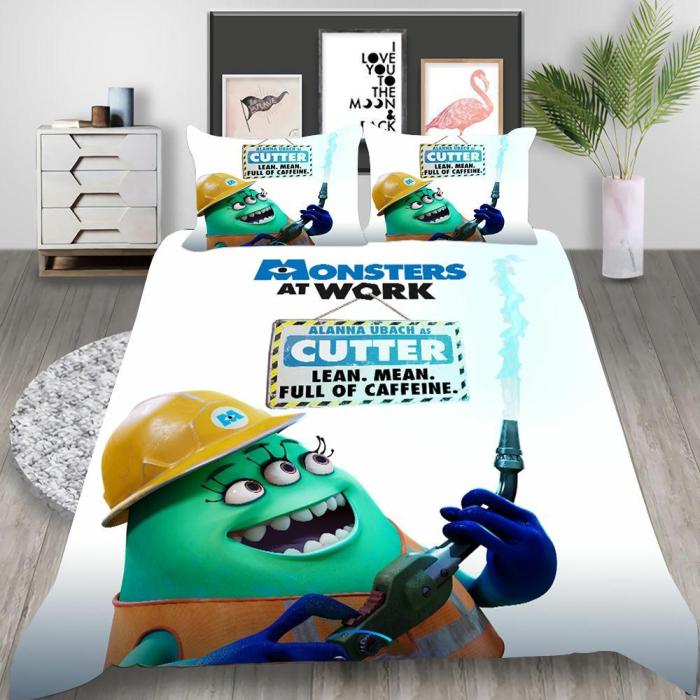 Monsters At Work Cosplay Bedding Set Duvet Cover Pillowcases Halloween Home Decor