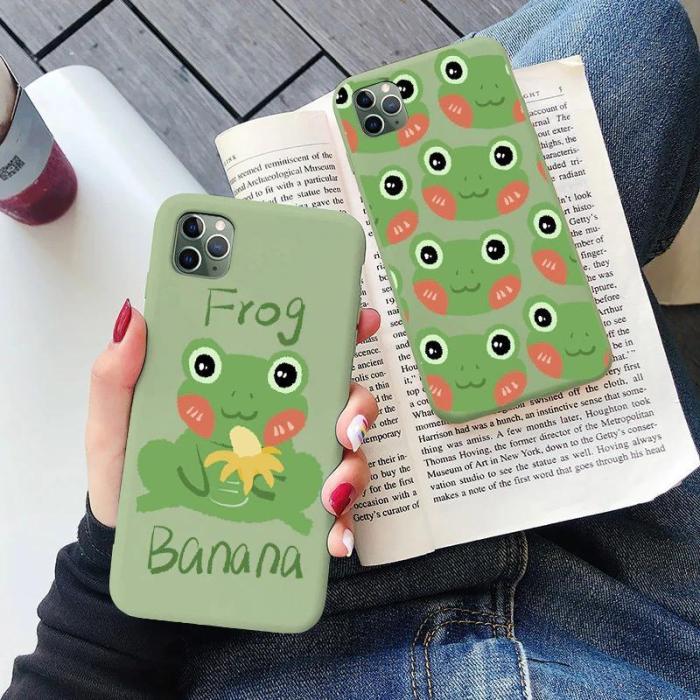 Mint Green Funny Frog Phone Case For Iphone