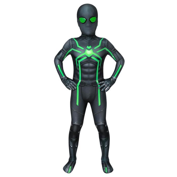 Kids Ps4 Spider-Man Big Time Zentai Jumpsuit Cosplay Costume -