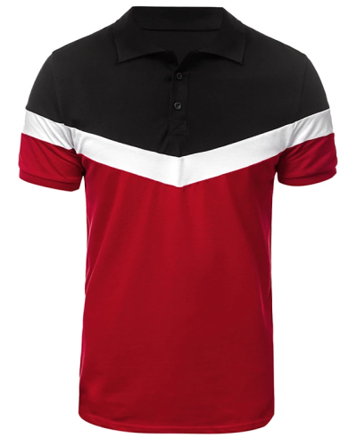 Men'S Polo Color Block Short Sleeve Tops Polo Solid Color