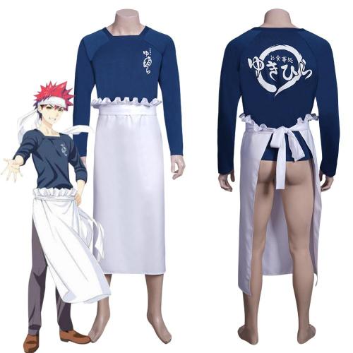 Anime Food Wars! Shokugeki No Soma Souma Yukihira Top Apron Outfits Halloween Carnival Costume Cosplay Costume