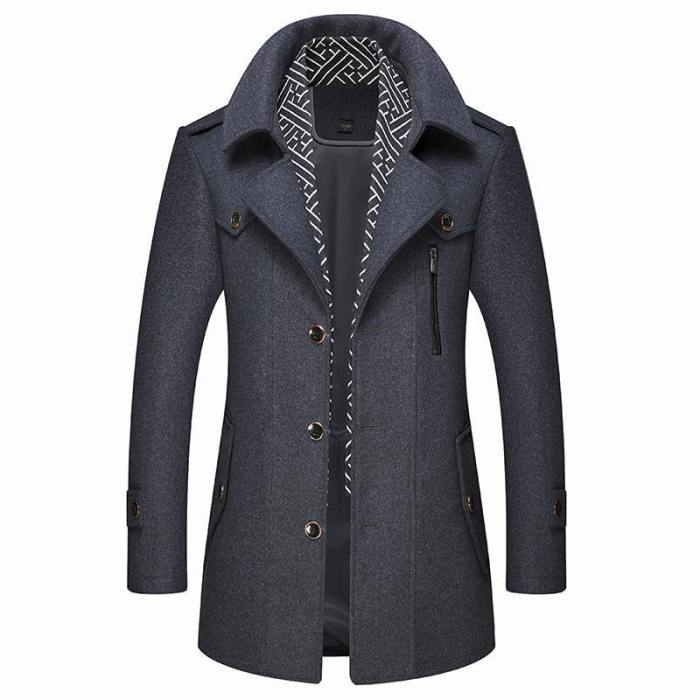 Men'S Business Slim Woolen Coat