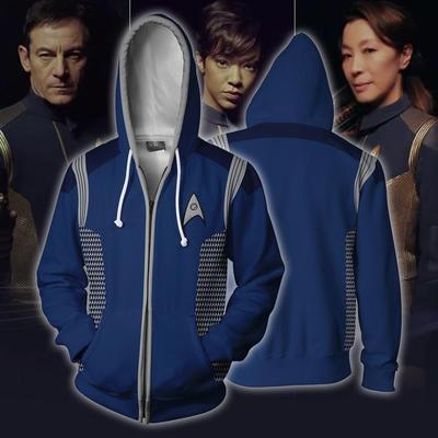 Star Trek Movie Spock Grey Icon Blue Cosplay Unisex 3D Printed Hoodie Sweatshirt Jacket With Zipper