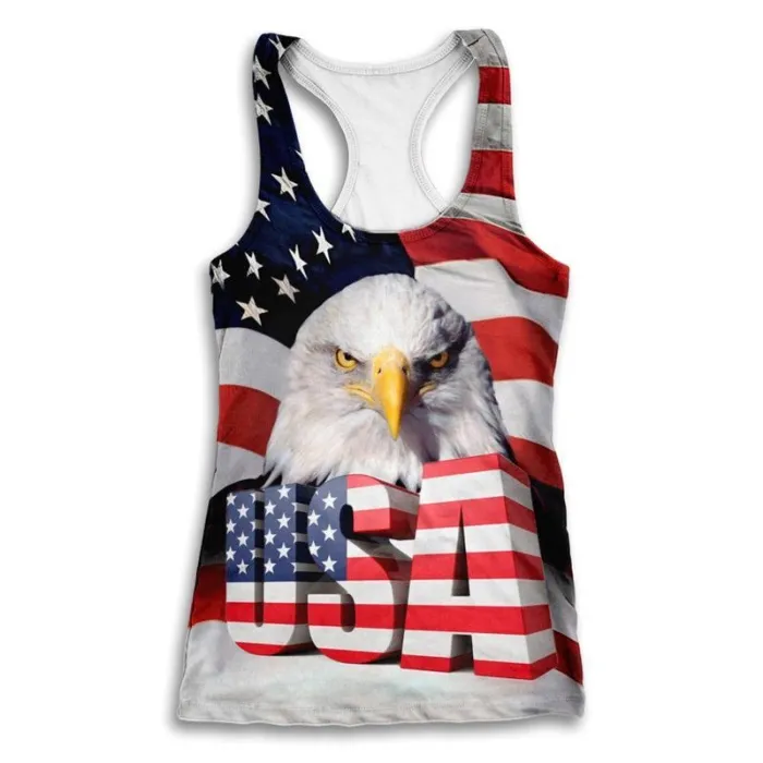 Big Usa Eagle 3D Women'S Tank Top