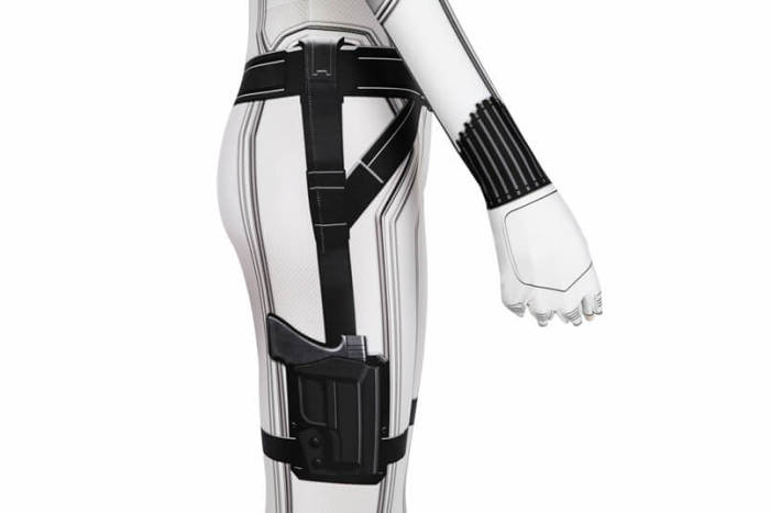 Black Widow Natasha White 3D Printed Spandex Jumpsuit Cosplay Costume