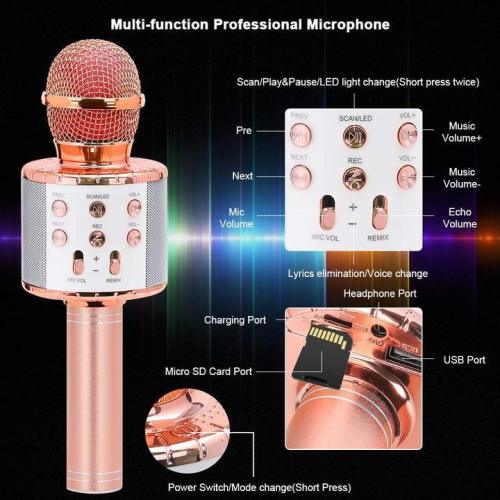 Wireless Portable Hnadheld Bluetooth Karaoke Microphone
