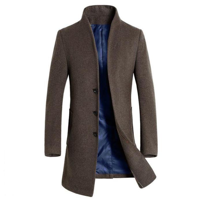 Men'S Business Top Wool Trench Coat