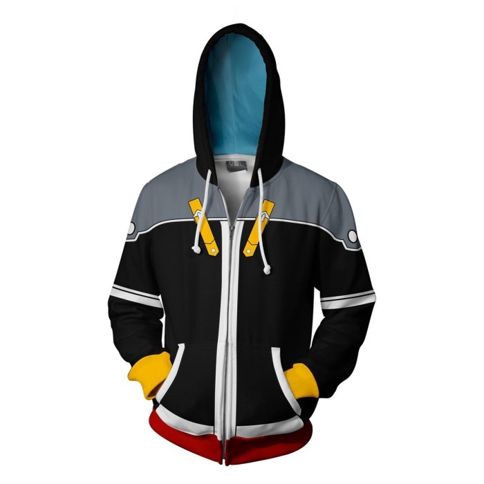 Kingdom Hearts Game  Arrival Sora Cosplay Unisex 3D Printed Hoodie Sweatshirt Jacket With Zipper