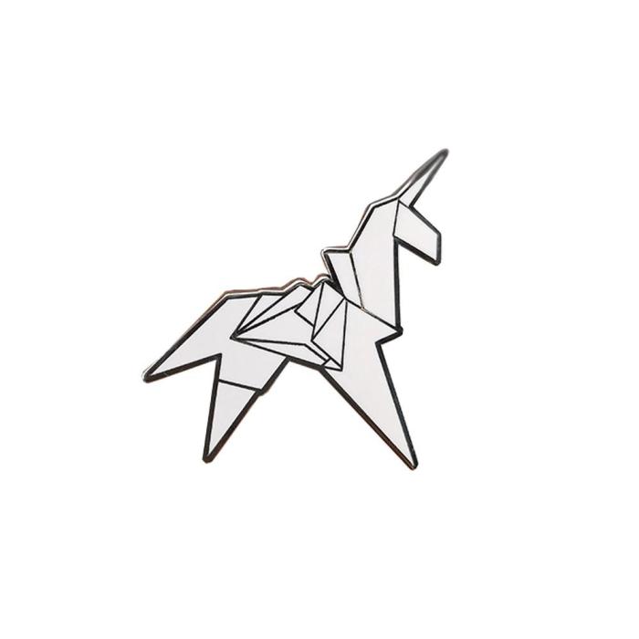 Origami Unicorn Enamel Pin