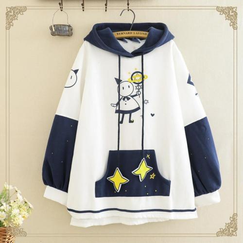 Cartoon Magician Star Drawstrings Hoodie