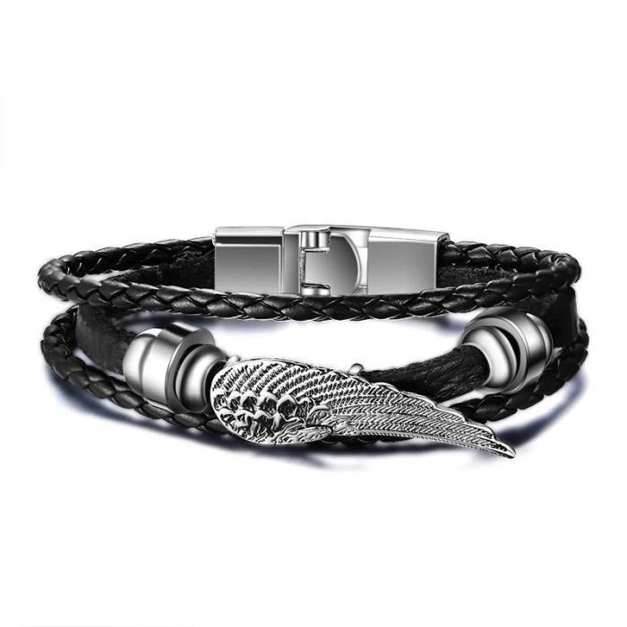 Multilayer Braided Rope With Vintage Charm Bracelet