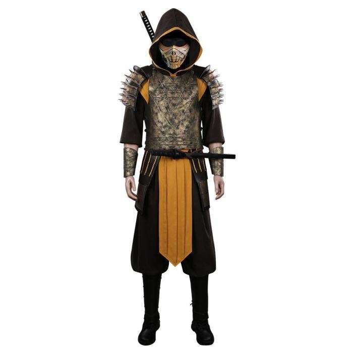 Mortal Kombat Hanzo Hasashi/Scorpion Outfits Halloween Carnival Suit Cosplay Costume