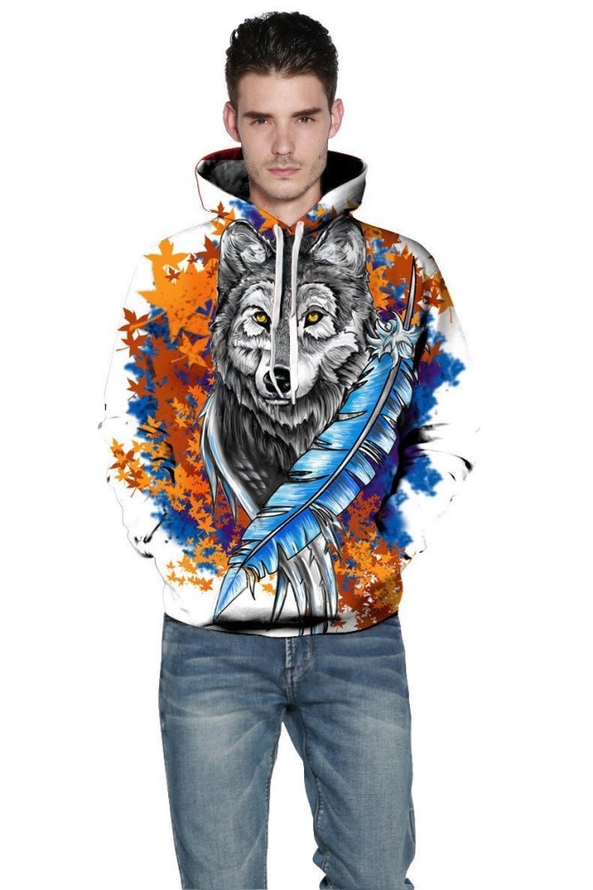 Autumn Wolf 3D Logo Hoodie For Men And Women Sweatshirt
