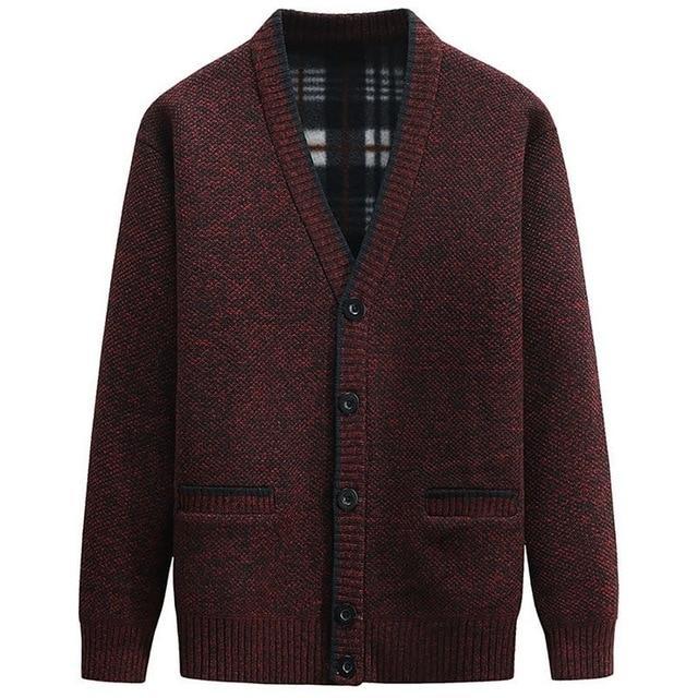 Men Autumn Winter Cardigan Thick Warm Knitted Sweater