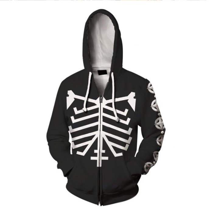 The World Ends With You Game Skeleton Cosplay Unisex 3D Printed Mha Hoodie Sweatshirt Jacket With Zipper