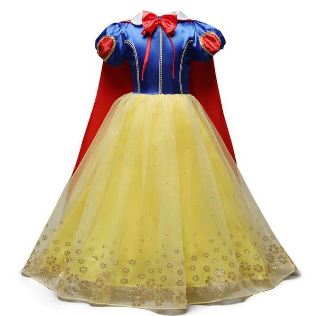 Kids Girls Princess Snow White Dress Birthday Gift Cosplay Costume