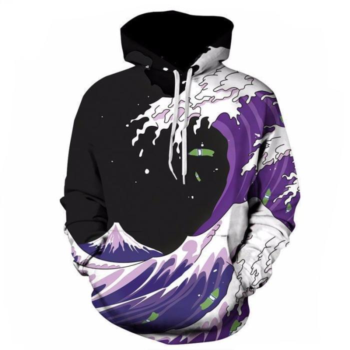 Purple Tide Artistic Hoodie