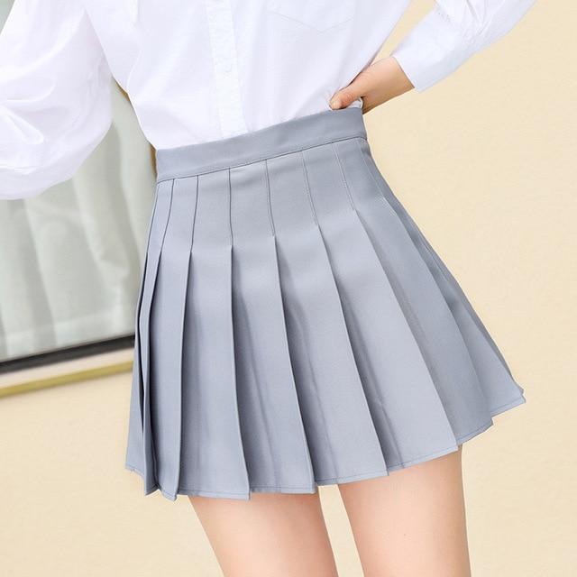 Plaid Summer Skirt High Waist Stitching Student Pleated Skirts Cute Sweet Girls Dance Mini Skirt