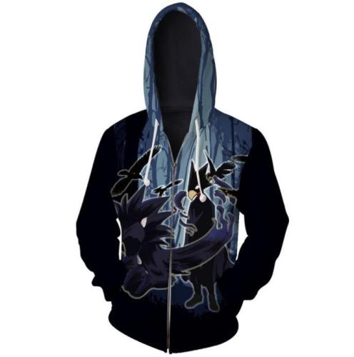 My Hero Academia Anime Tokoyami Fumikage Crow Cosplay Unisex 3D Printed Mha Hoodie Sweatshirt Jacket With Zipper