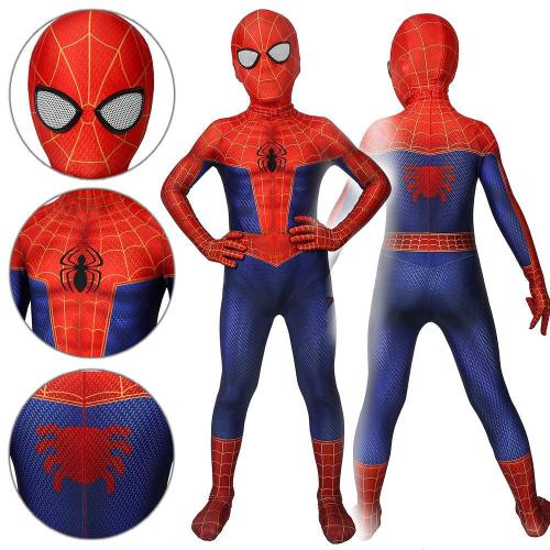 Kids Spider-Man Peter Parker Spider-Man: Into The Spider-Verse Jumpsuit Cosplay Costume -