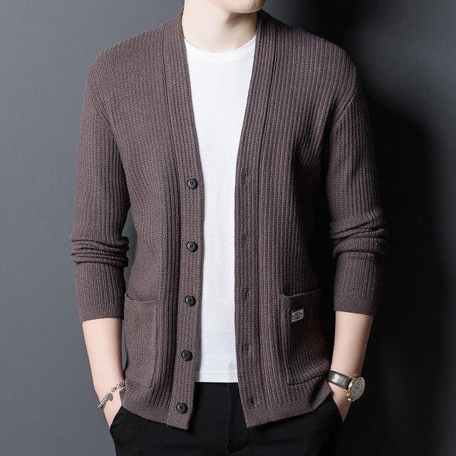 High Quality Business Knitted Cardigan Casual Woolen Sweater