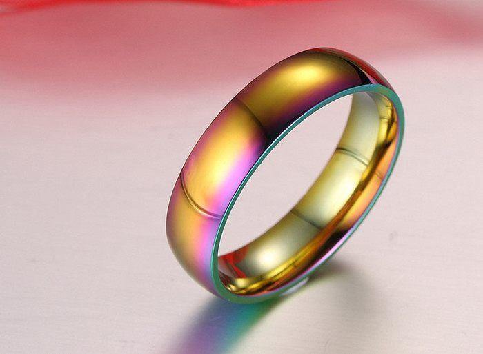 Classic Lgbt Rainbow Ring- Pride Rainbow Jewelry