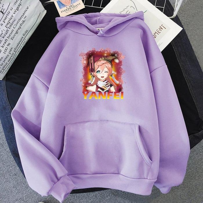 Genshin Impact Hoodie Yan Fei Women  Game Oversize Sweatshirt Unisex Harajuku Casual Pullover