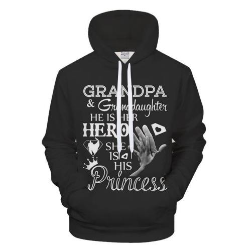 Grandpa & Granddaughter 3D - Sweatshirt, Hoodie, Pullover