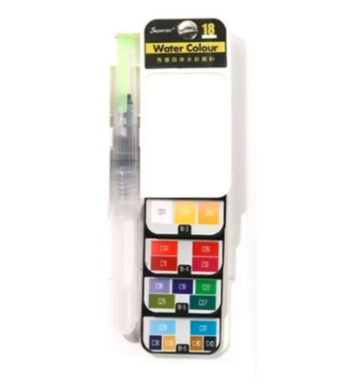 18/25/33/42Colors Foldable Fan-Shaped Portable Solid Watercolor Paint Set