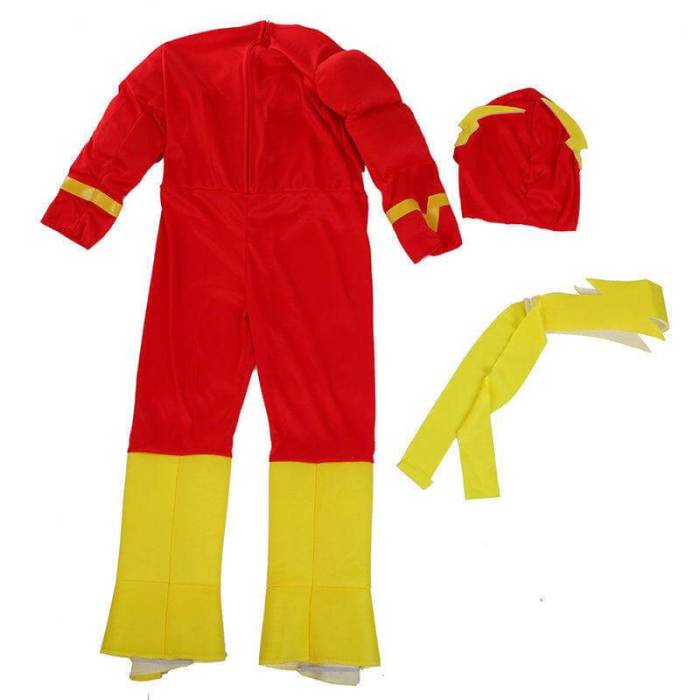 Kids The Flash Muscle Superhero Fancy Dress Halloween Cosplay Costumes