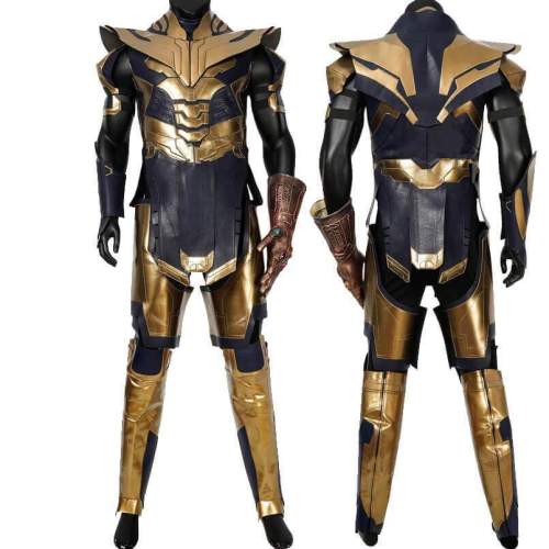 Avengers Endgame Thanos Deluxe Golden Armor Outfits Cosplay Costumes