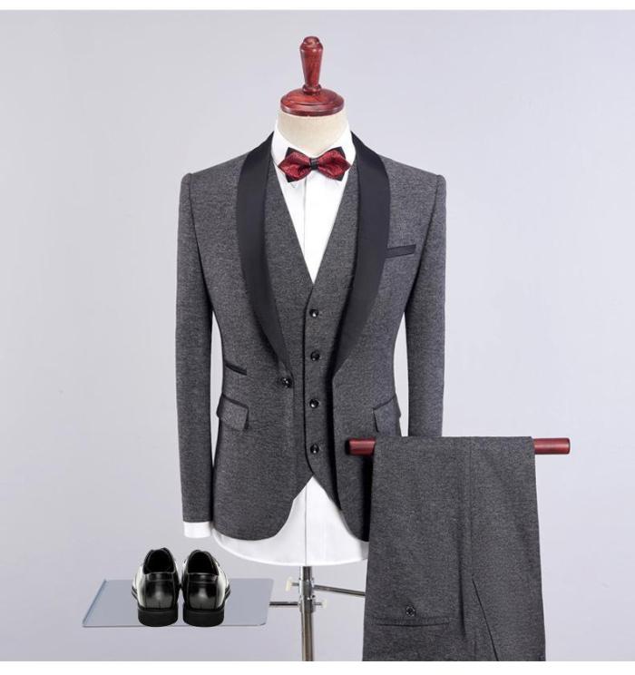 Men'S Tuxedos Tailored  Fit Shawl Collar Single Breasted