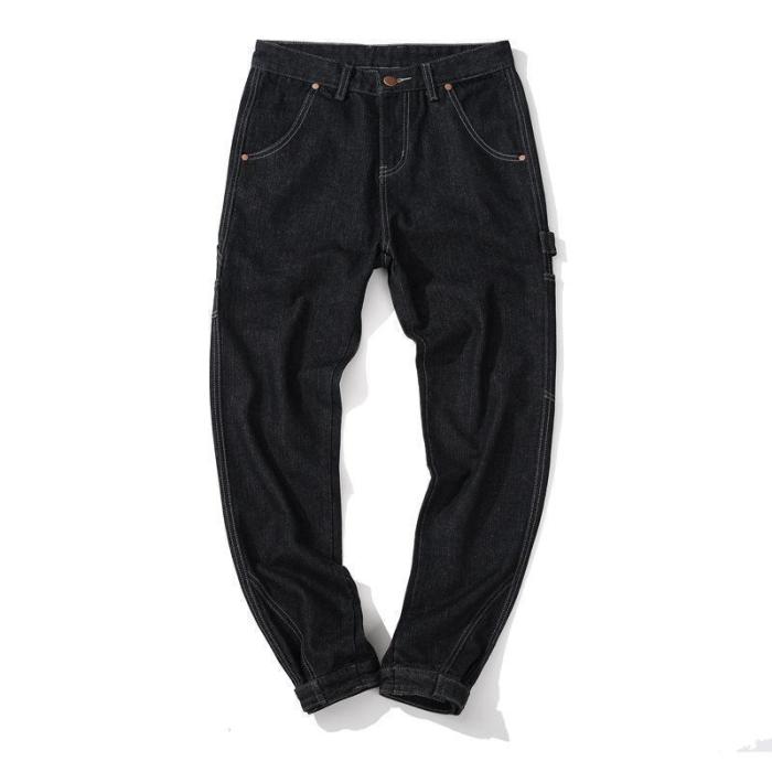 Wash Black Skinny Cuffed  Jeans For Men