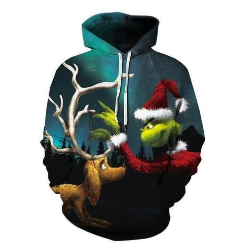 Copy Of Green Haired Grinch And Dog Funny Icon Anime Unisex 3D Printed Hoodie Pullover Sweatshirt