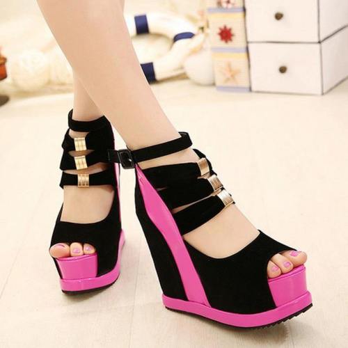 Platform Peep Toe Wedges