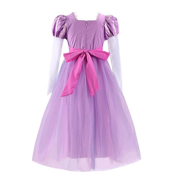 Kids Girls Rapunzel Dress Cosplay Costume Birthday Party Fancy Dress